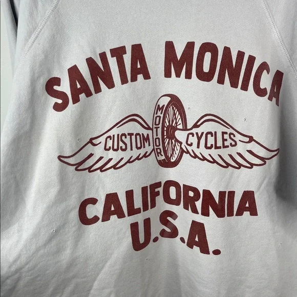 Retrobrand Santa Monica Motorcycles Oversized Distressed Sweatshirt Size XL